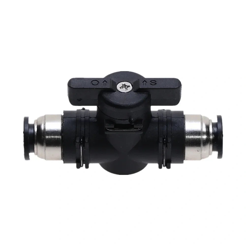 1pcs BUC 4mm 6mm 8mm 10mm 12mm Black Pneumatic Push In Quick Joint Connector Hand Valve Turn Switch Manual Ball Current Limiting