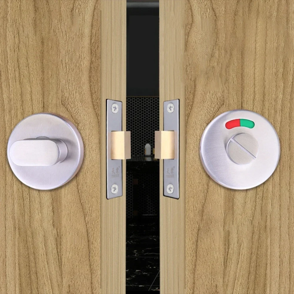 Bathroom Indicator Bolt Privacy WC Toilet Door Lock Stainless Steel Public Toilet Partition Door Lock With Red Green Indicator