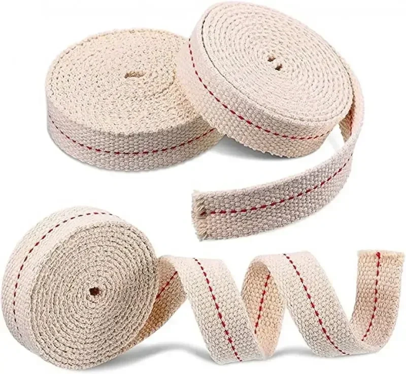 1m x 1cm/1.3cm/1.5cm/2cm Width Kerosene Lamp Wick Braided Cotton Wick Flat Cotton Oil Lamp Wick For Oil Lamp