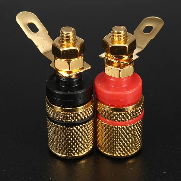 20pcs Gold Plated Amplifier Speaker Terminal Binding Post Banana Plug Socket Connector Suitable for 4mm banana plugs