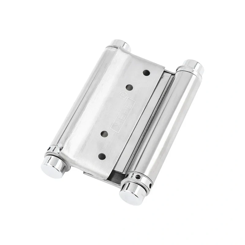 2Pcs  Stainless steel double spring hinge cowboy door hinge automatic closing bar double opening hinge grille door