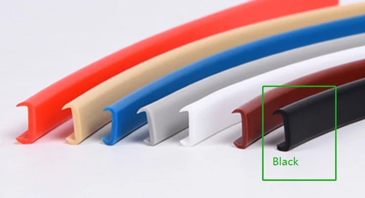2 meters U Edge Banding Veneer Edging Wood Furniture Soft PVC Edgeband 3MM- 50MM White Beige Gray Black Red