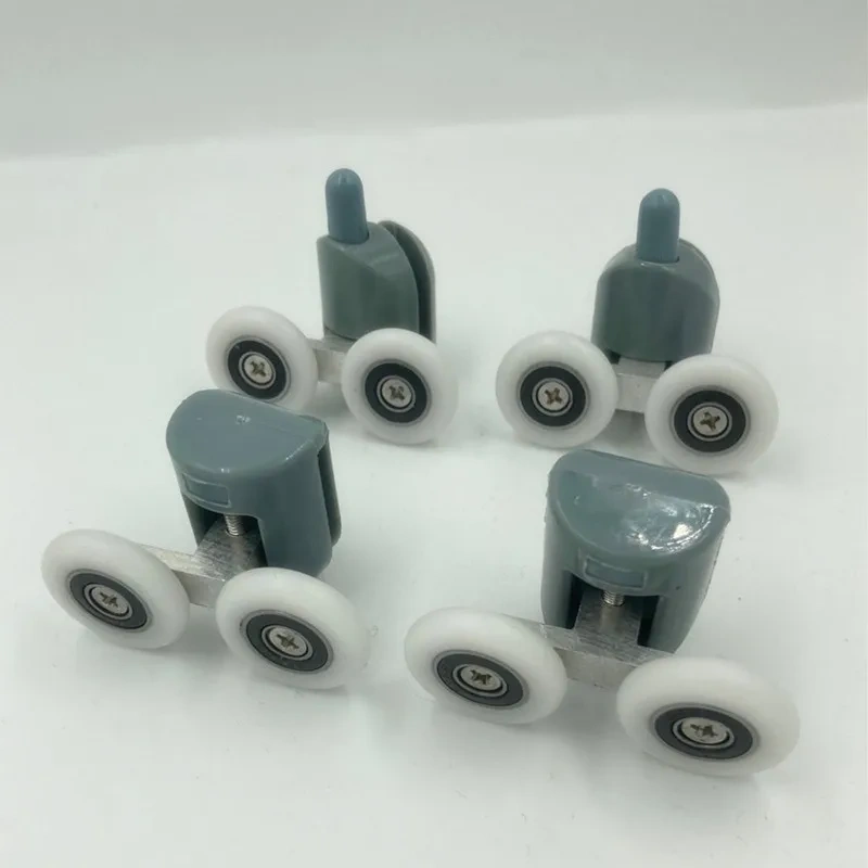 4/8pcs Zinc alloy double shower door roller wheel runner/pulleys/rollers/wheels bearing diameter 19mm/20mm/23mm/25mm/27mm