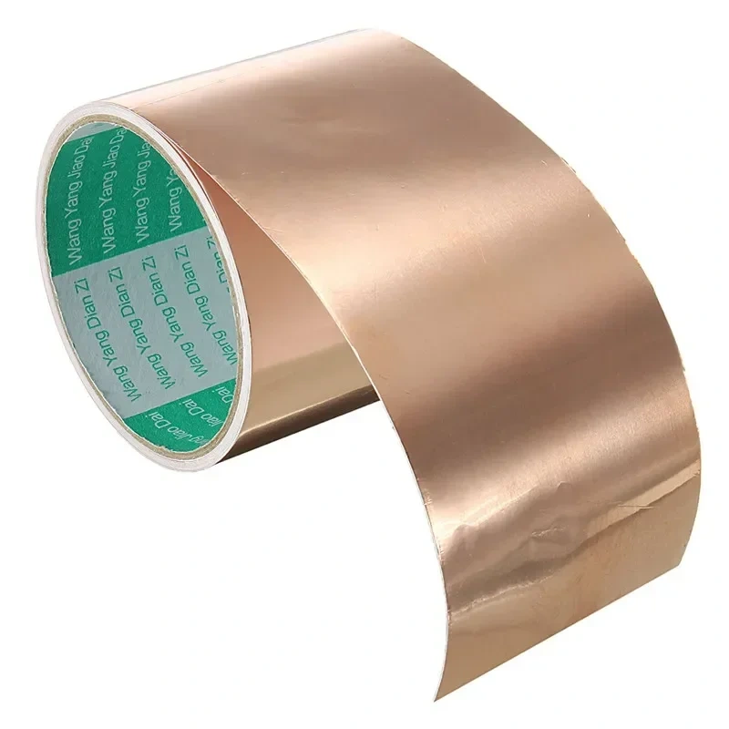 0.065x50mmx1m Copper Foil Tape Single Conductive Self Adhesive Gold
