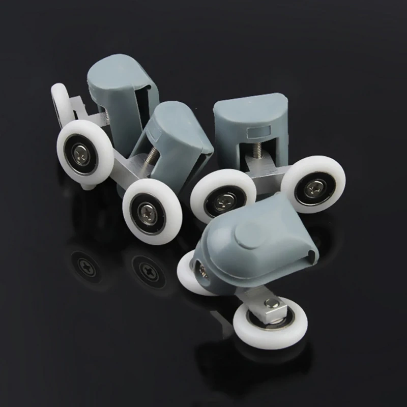 4/8pcs Zinc alloy double shower door roller wheel runner/pulleys/rollers/wheels bearing diameter 19mm/20mm/23mm/25mm/27mm