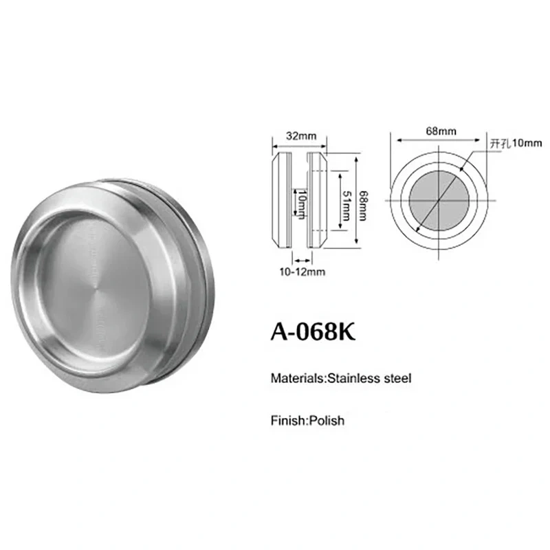 Glass door stainless steel round handle,Hollow handle,Bathroom door,easy to install,sliding door handle,Hardware