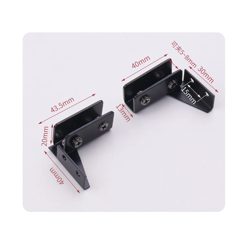 2Pcs Non-Perforated Glass Door Hinge Display Cabinet Hinge Wine Cabinet Rotating Shaft Glass Clips Furniture Door Hinge Hardware