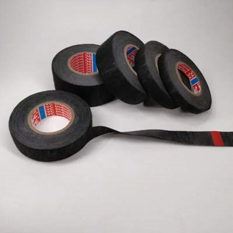 15M 9/15/19/25MM Heat-resistant Adhesive Cloth Fabric Tape For Automotive Cable Tape Harness Wiring Loom Electrical Heat Tape