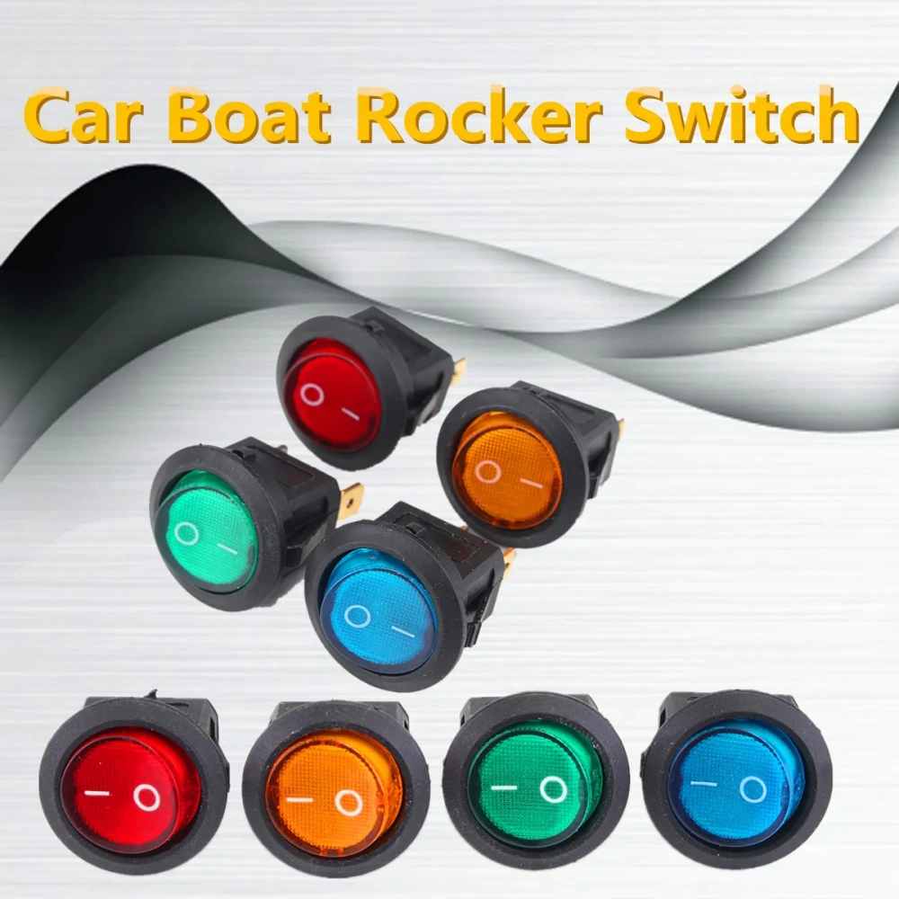 20 PCS 4 Colors 12V LED Dot Light Car Boat Auto Round ON/OFF Rocker Toggle SPST Switch 3 Pins