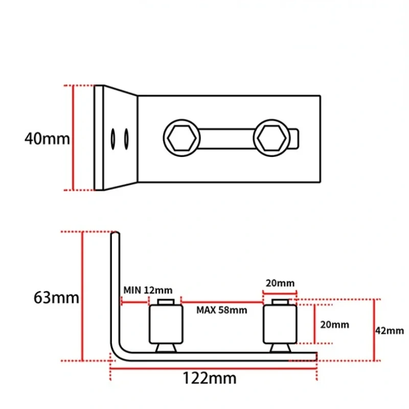 Heavy Duty Sliding Barn Door Floor Guide,Adjustable Roller,Wall Mount System,Flush Bottom Design Double Roller Bearing