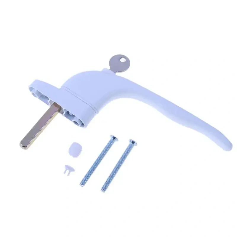 White Aluminum Alloy Window  with Locks Universal Door Handle Key for Double Glazing  Turning