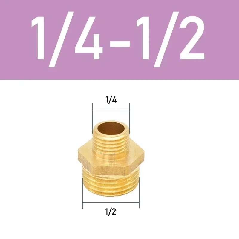 Brass Pipe Hex Nipple Fitting Quick Coupler Adapter 1/8 1/4 3/8 1/2 3/4 1 Male to Male Thread Water Oil Gas Connector