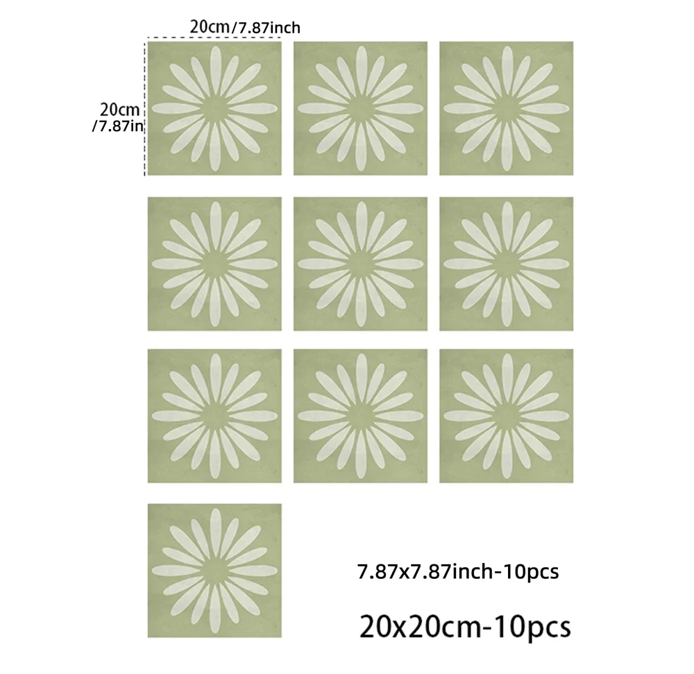 10pcs Sunflower Crystal Hard Tile Ceramic Wall Sticker Kitchen Closet Home Decor Art Mural Tear Stickers Wall Stickers