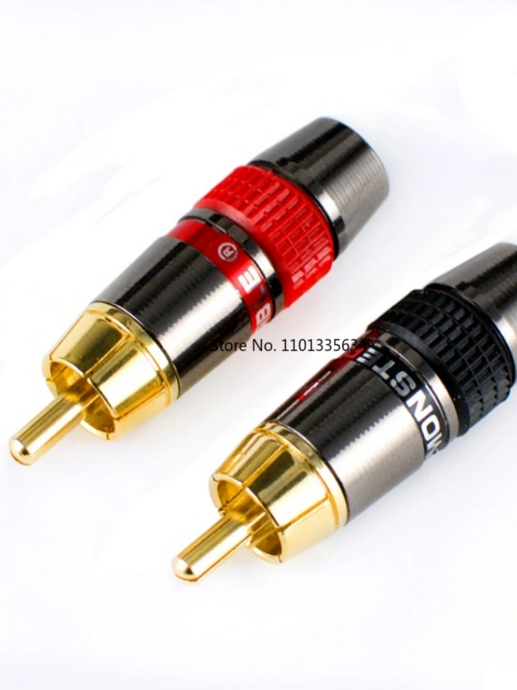 4PCS/LOT Monster Gold RCA Lotus Plug Audio Signal  Portable and Multi-functional Terminal Connector