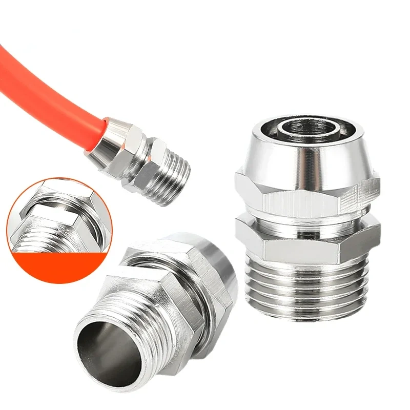 Pneumatic Fittings Air Fitting pc 4-M5 4 6 8 10 12 14 16mm Thread 1/8  3/8 1/2" 1/4"BSP Quick Connector For hose Tube Connectors