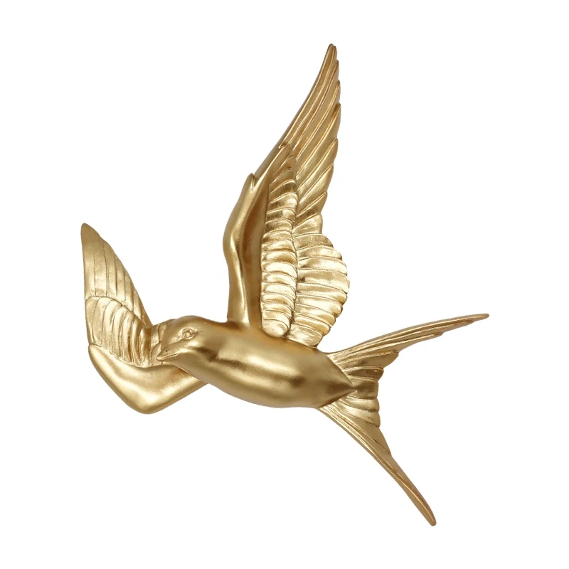 1PC  Resin Birds Creative For  3d Sticker Living Room Animal Figurine Wall Murals TV Background Portable  Decorative Home Decor