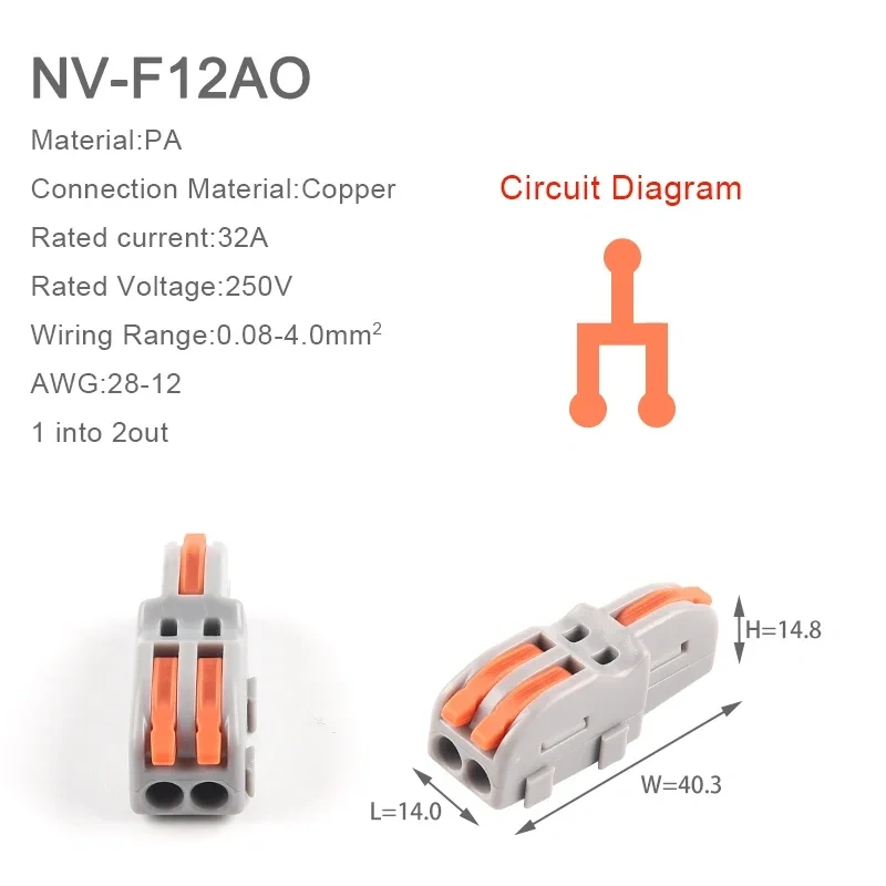 1in multiple out Quick Wiring Connector Universal Splitter wiring cable Push-in Can Combined Butt Home Terminal Block