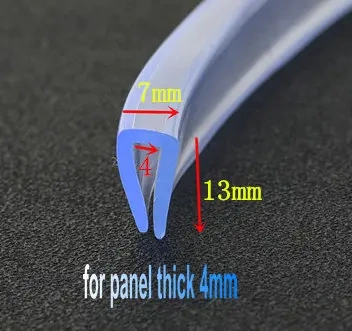 Rubber U Strip Edge Shield Encloser Bound Glass Metal Wood Panel Board Sheet Vehicle Seals Thick 0.5mm - 19.5mm x 1m Transparent