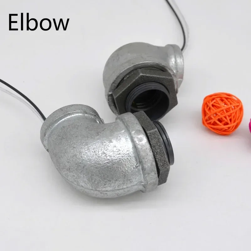 Plastic Galvanized Lamp Holder Screw Light Bulb Socket DN15 DN20 DN25 Creative Retro Industrial LOFT Water Pipe  Fittings