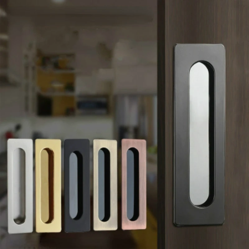 1pc Embedded Sliding Door Handles Hidden Invisible Cupboard Wardrobe Cabinet Push / Pull Handles Door Hardware