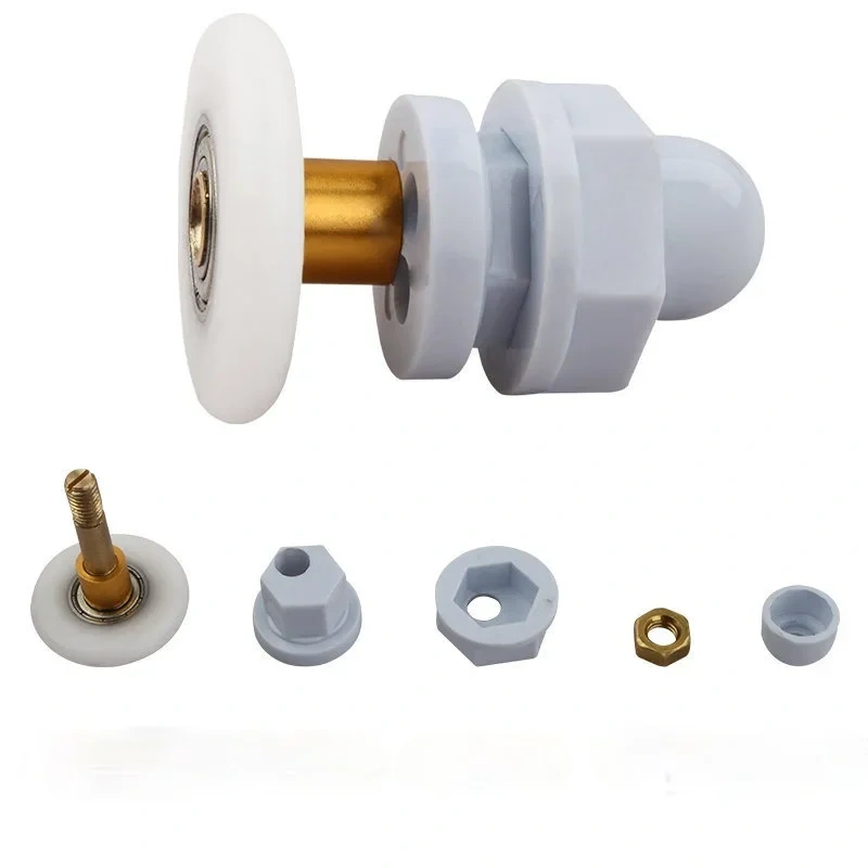 8pcs/lot Shower Rooms Cabins Pulley Shower Room Roller /Runners/Wheels/Pulleys Diameter19-27mm Metal frame Hole distance 16-18mm