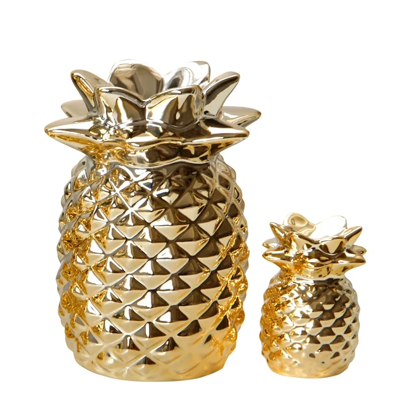 Nordic Style Resin Gold Pineapple Home Decor Living Room Wine Cabinet Window Display Craft luxurious Table Home Decoration Props