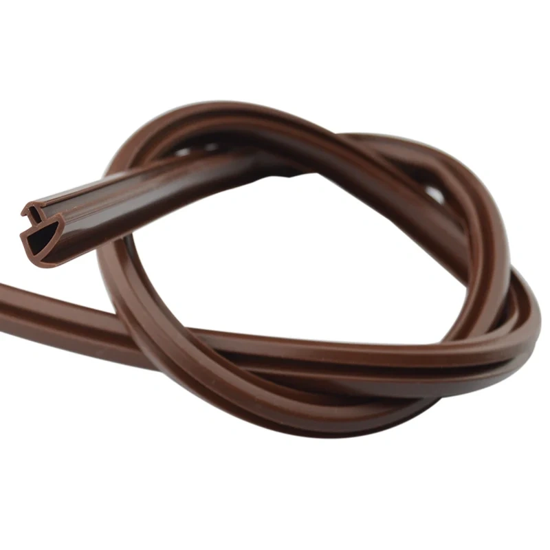 Tubular Gasket Weatherstrip Aluminium Door Window Slot Seal Strip Triangle Silicone Rubber 5 x 12m 10m Black White Brown