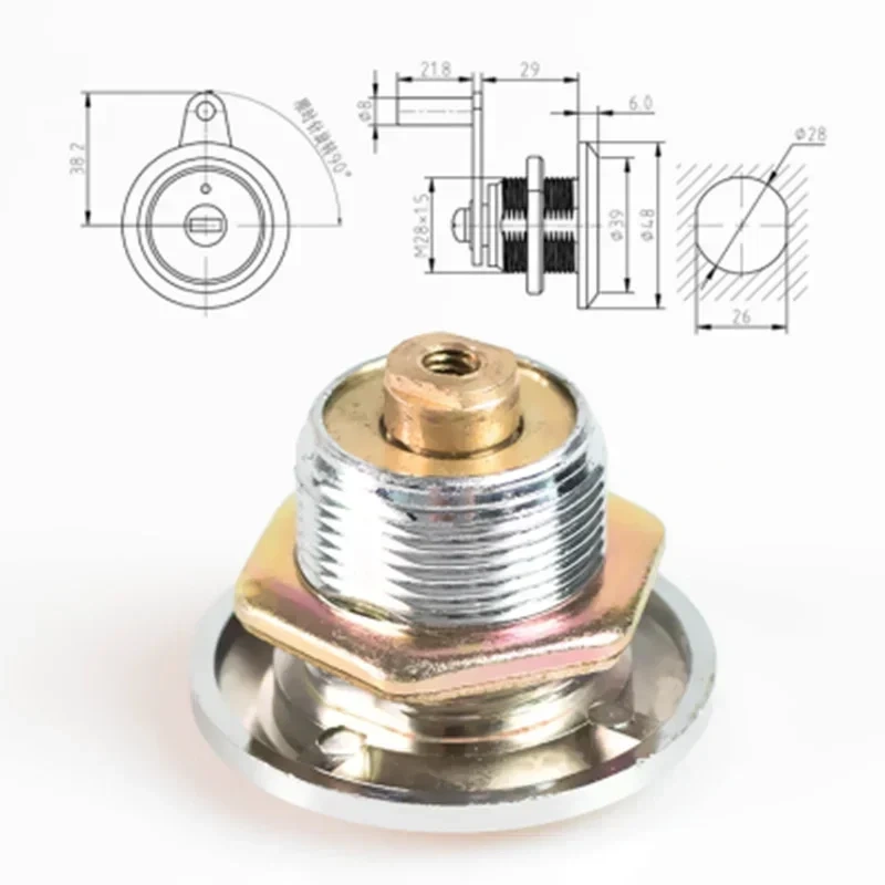 Emergency lock 203A, Anti-theft lock,Electronic safe deposit box key/lock,Unable to copy,Copper cylinder
