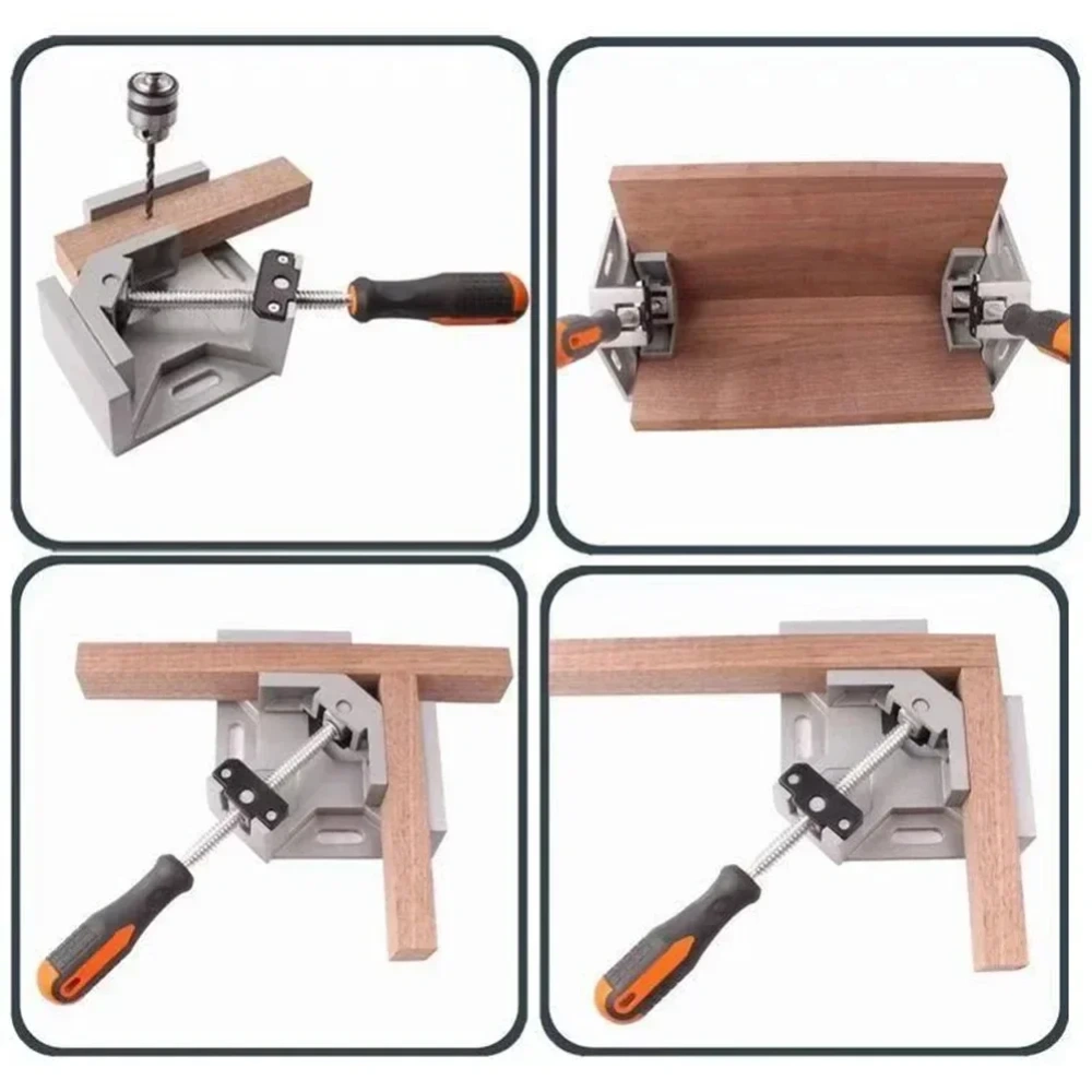 T Adjustable 90 Degree Right Angle Clip Clamp Picture Frame Corner Fixing Clip Aluminum Right-angle Woodworking Hand Tools