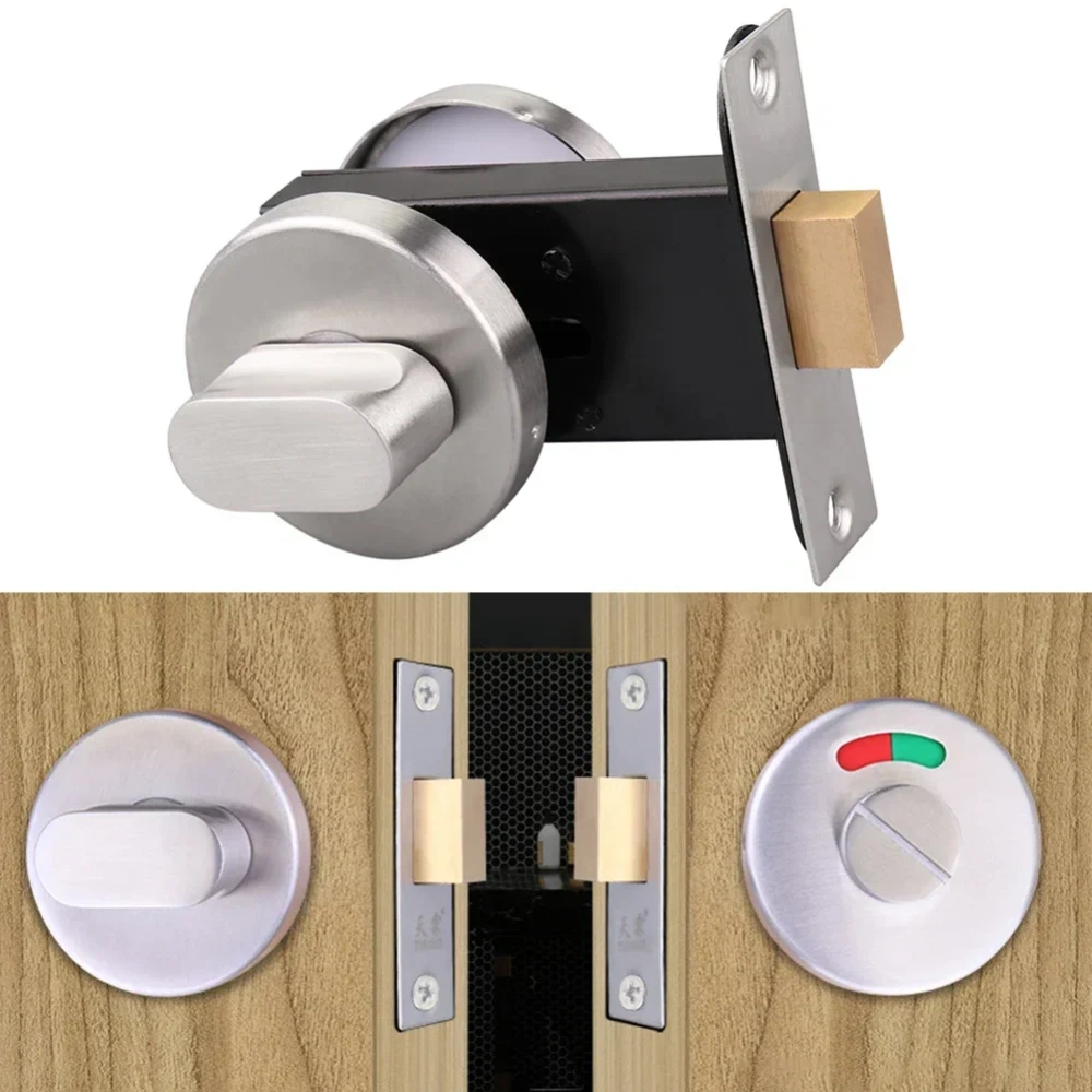 Bathroom Indicator Bolt Privacy WC Toilet Door Lock Stainless Steel Public Toilet Partition Door Lock With Red Green Indicator