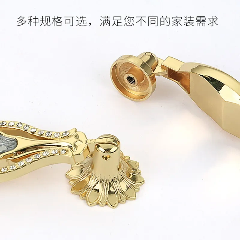 Nordic Gold Diamond Knobs and Handles Drawer Pulls Wardrobe Cabinet Door Handles Crystal Drawer Knobs Furniture Hardware