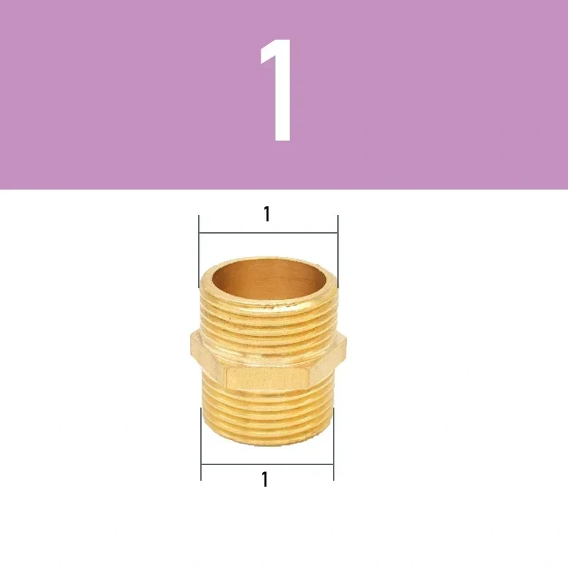 Brass Pipe Hex Nipple Fitting Quick Coupler Adapter 1/8 1/4 3/8 1/2 3/4 1 Male to Male Thread Water Oil Gas Connector