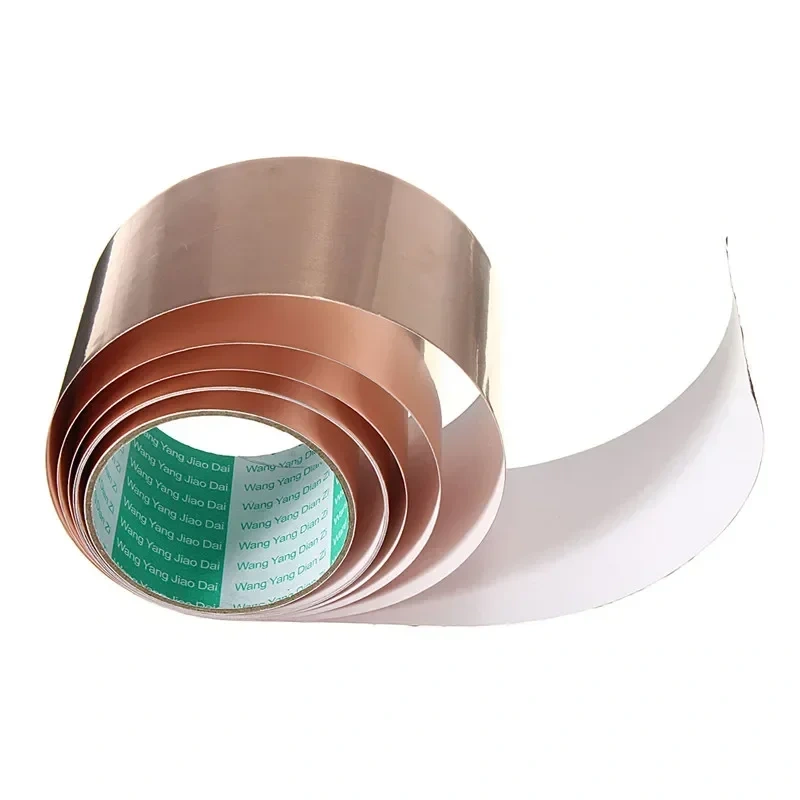 0.065x50mmx1m Copper Foil Tape Single Conductive Self Adhesive Gold