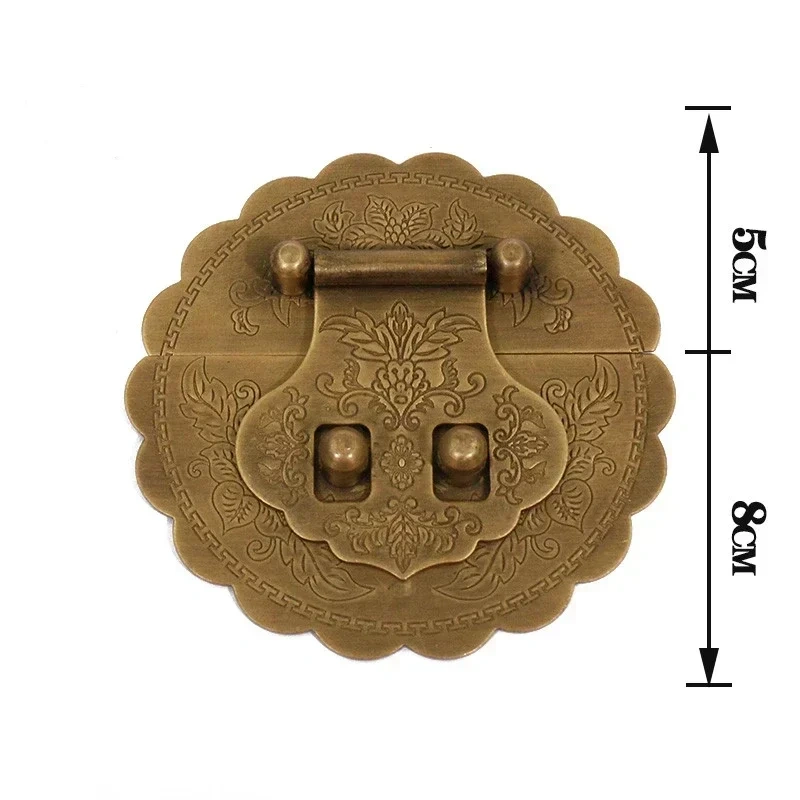 Retro Antique Brass Lock Buckle Box Furniture Box Buckle Jewelry Chest Box Pure Copper Suitcase Buckle Clip Clasp Latch Clasp