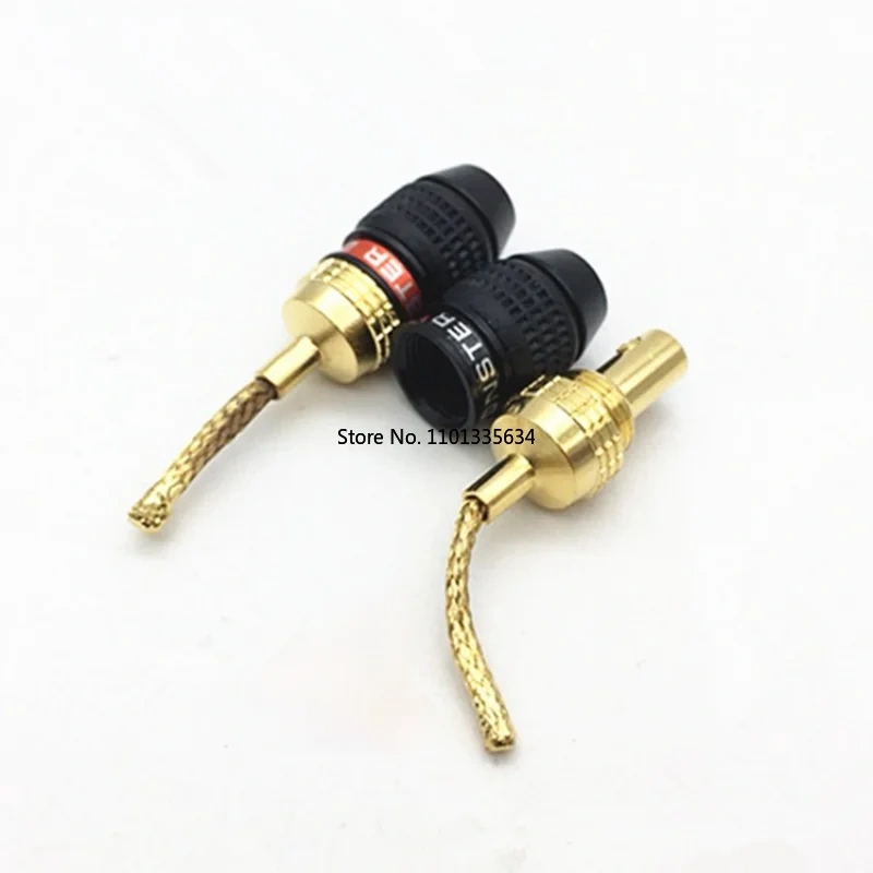 4Pcs/lot 2MM Monster Copper Wire Gold-Plated Banana Plug Speaker Wire Plug Braided Wire Plug Connector