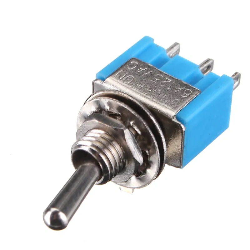5pcs/lot Blue Mini 3-Pin SPDT ON / OFF / ON AC 125V/6A Miniature Toggle Switches