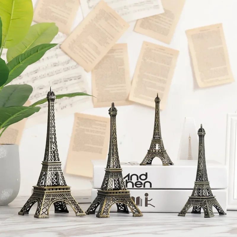 Metal Art Crafts Paris Eiffel Tower Model Figurine Zinc Alloy Statue Travel Souvenirs ations Creative Gifts