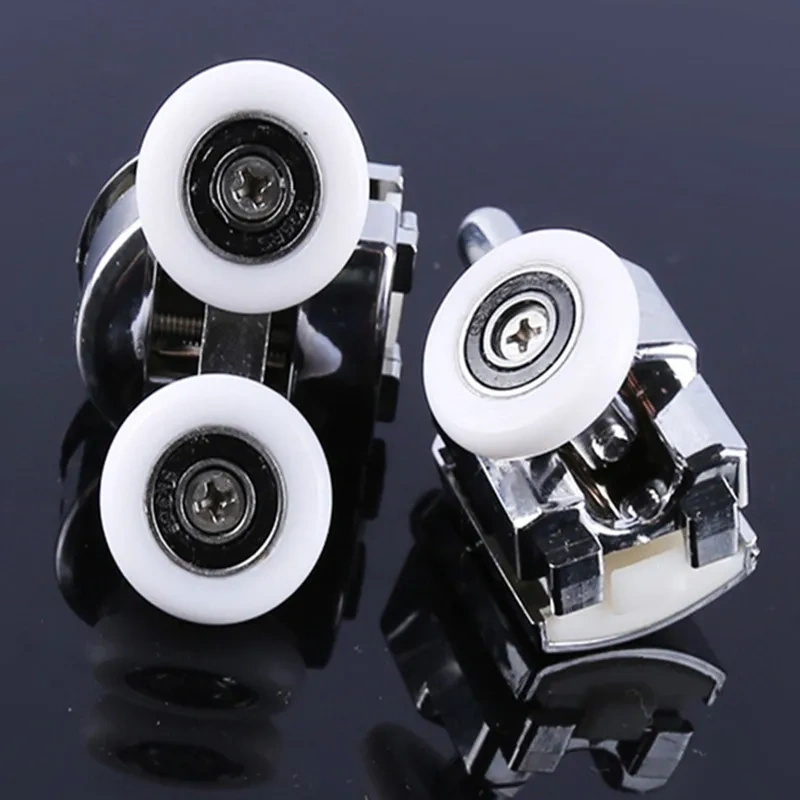 4pcs/set 23/25/27mm shower Pulley Wheels Brass Zinc Alloy Bearing Hardware Sliding Door Roller Shower Room Cabin Accessories