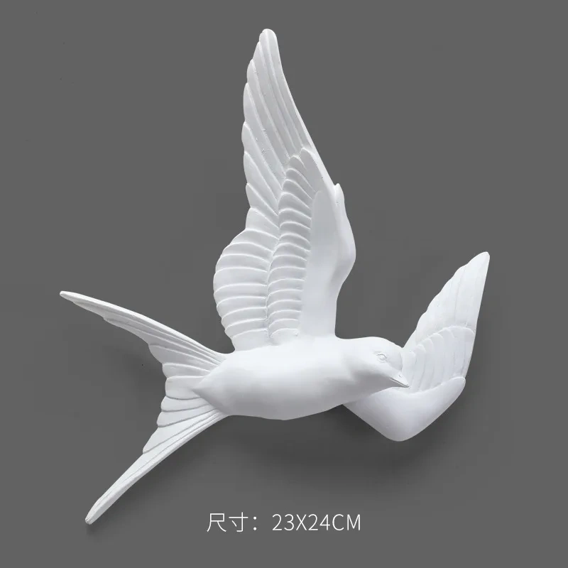 1PC  Resin Birds Creative For  3d Sticker Living Room Animal Figurine Wall Murals TV Background Portable  Decorative Home Decor