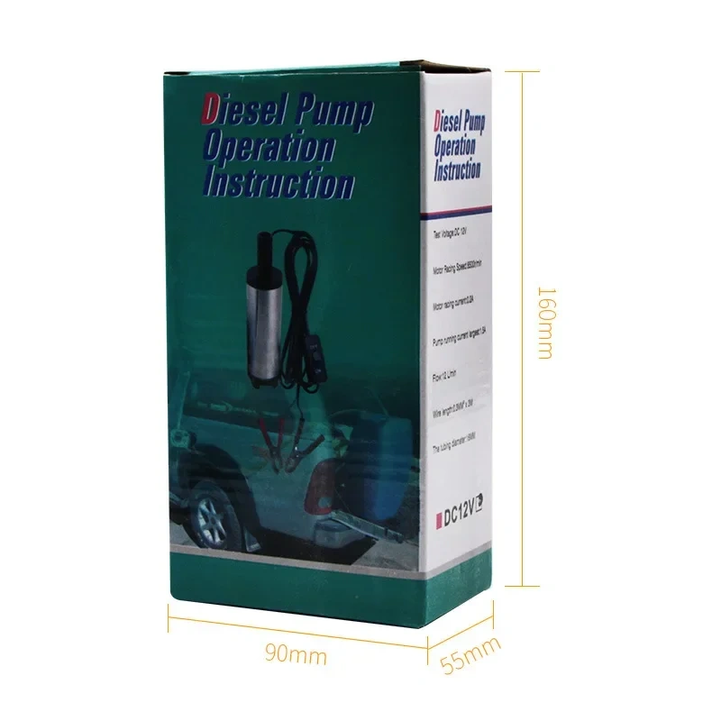 12V 24V DC electric submersible pump for pumping diesel oil water,Aluminum alloy shell,12L/min,fuel transfer pump 12 V volt