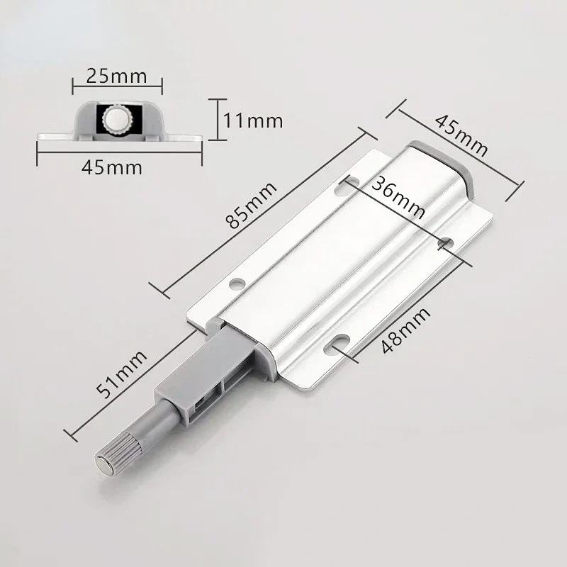 Push to Open Cabinet Catches Aluminum Alloy Door Stops Magnetic Touch Stop Kitchen Invisible Cabinet Pulls Hardware