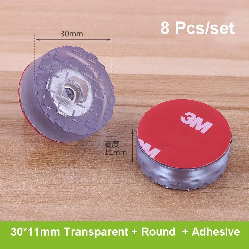 8pcs Silicone Rubber Transparent / Black Furniture Anti-slip Mat Pad Increased Pad Floor Protection Cover For Sofa Table Chair
