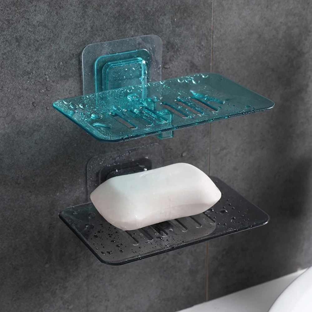 1PC Bathroom Shower Soap Box Dish Storage Plate Tray Holder Case Wall-mounted Soap Holder Housekeeping Container Organizers