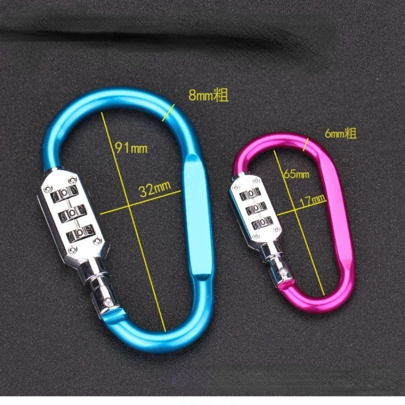 1pcs aluminium alloy Firm Portable Luggage Padlock 3 Dial Suitcase Security Travel Combination Lock Password lock hook