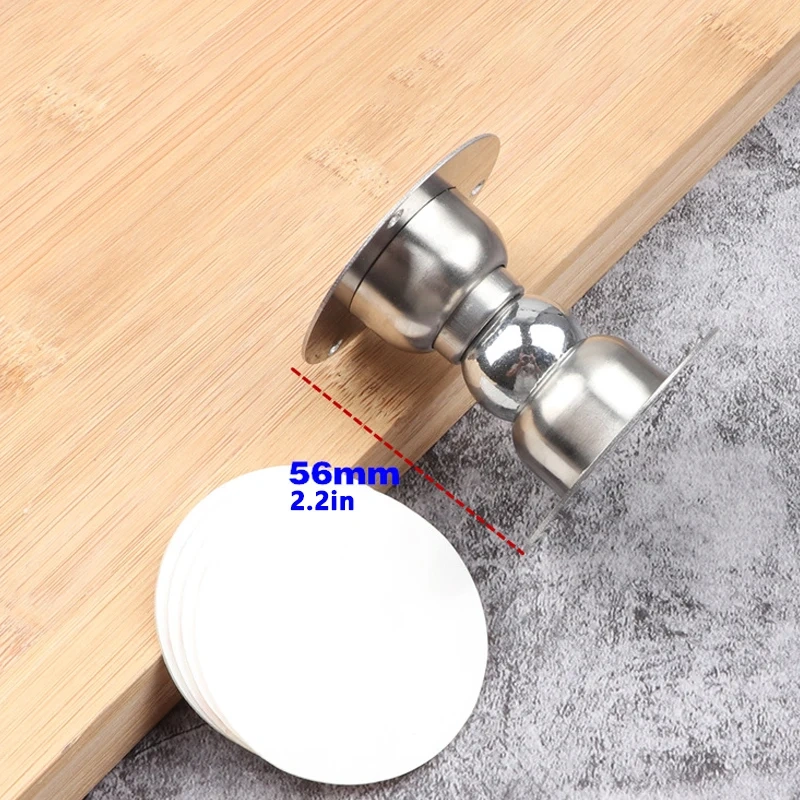 Stainless Steel Sliver Magnetic Door Stopper Holder Noiseless Door Catch Holder Home Hardware for Bedroom Bathroom