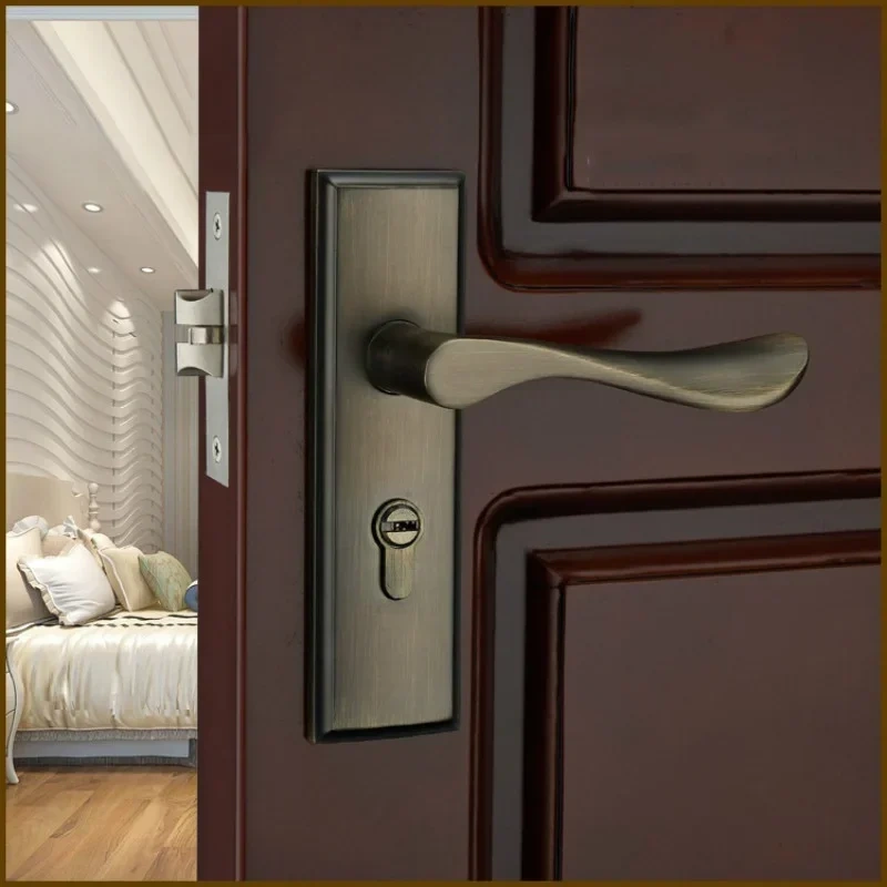 Modern Mute Room Door Lock Handle Fashion Interior Door Knobs Single Bolt Door Lock Anti-theft Gate Lock Furniture Hardware
