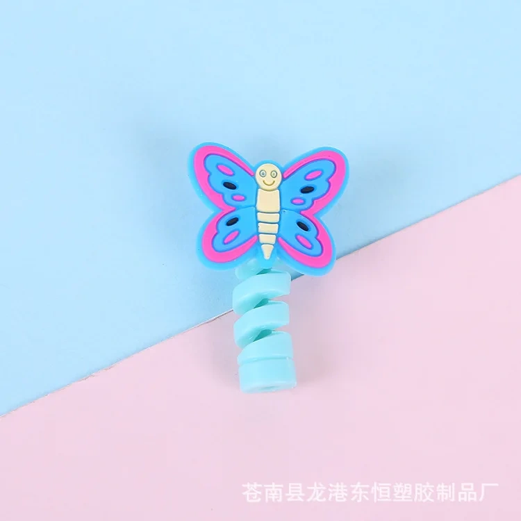 Cartoon spiral data cable charging cable silicone protective cover break protective cover silicone winding device  Protector