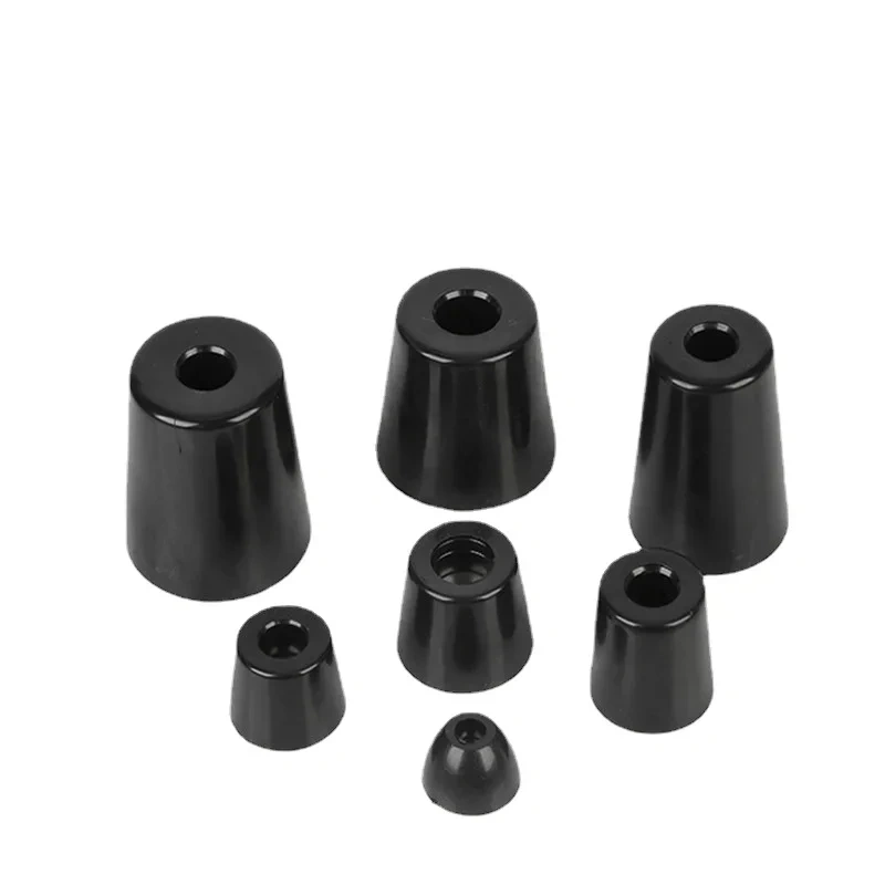 8pcs Black Speaker Cabinet Furniture Chair Table Box Conical Rubber Foot Pad Stand Shock Absorber S / M / L Skid Resistance
