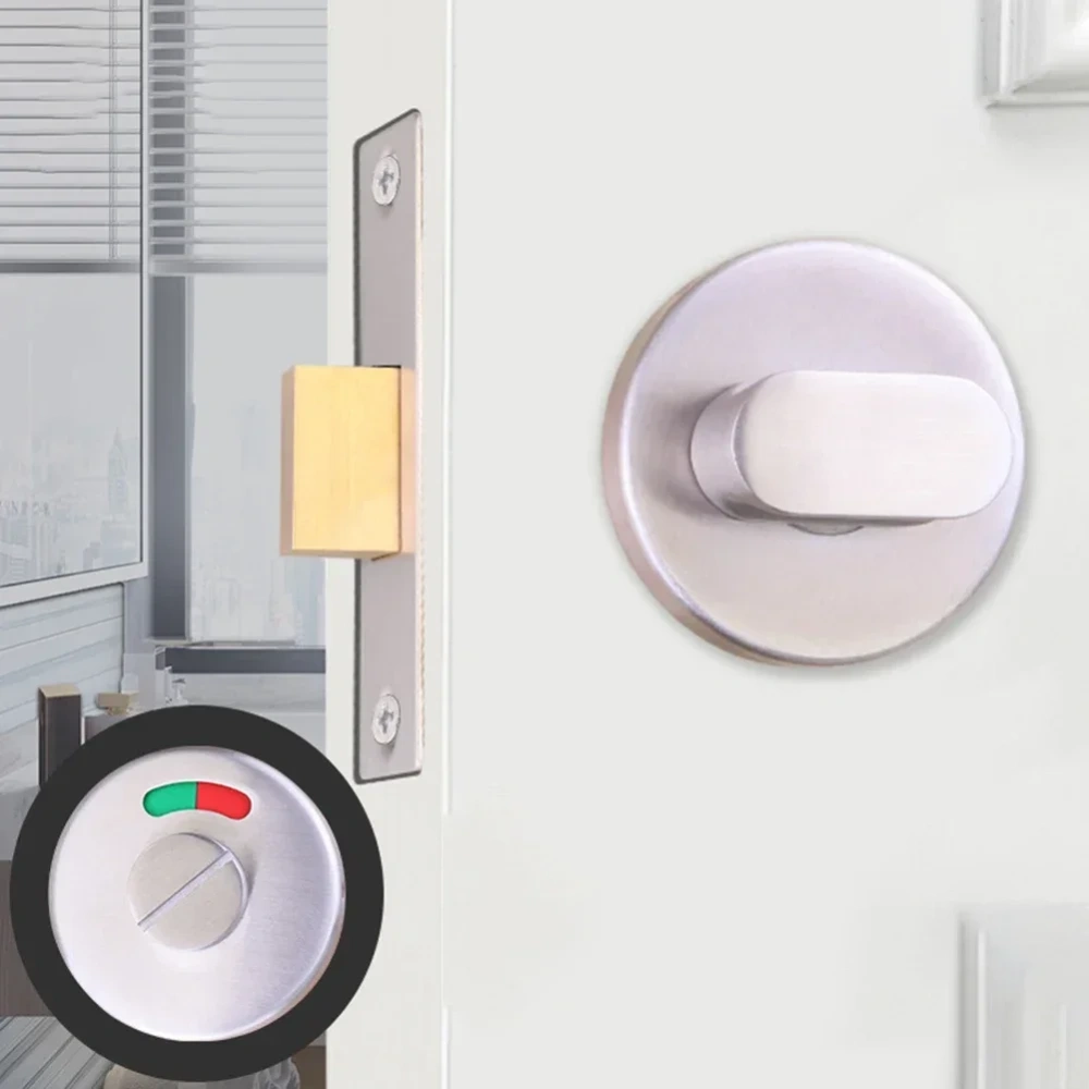 Bathroom Indicator Bolt Privacy WC Toilet Door Lock Stainless Steel Public Toilet Partition Door Lock With Red Green Indicator