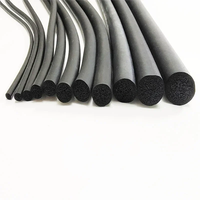 Length 5-20M Diameter 2 6 8 9mm Round EPDM Rubber Foaming Sealing Strip O Type Penetrating Car Door Soundproof Sealing Strip
